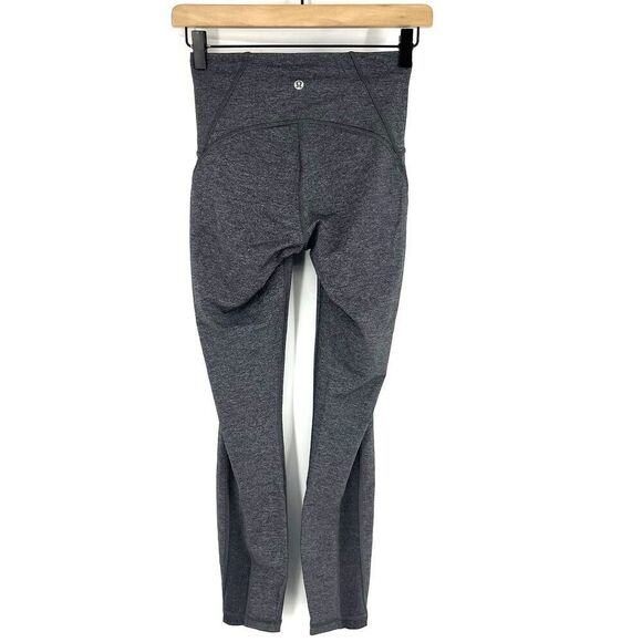 Lululemon Leggings Size 4 Heathered Gray Train Times 7/8 Pant 25" Yoga Stretch - Picture 4 of 7